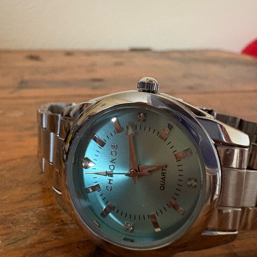Silver and Blue Women's Watch